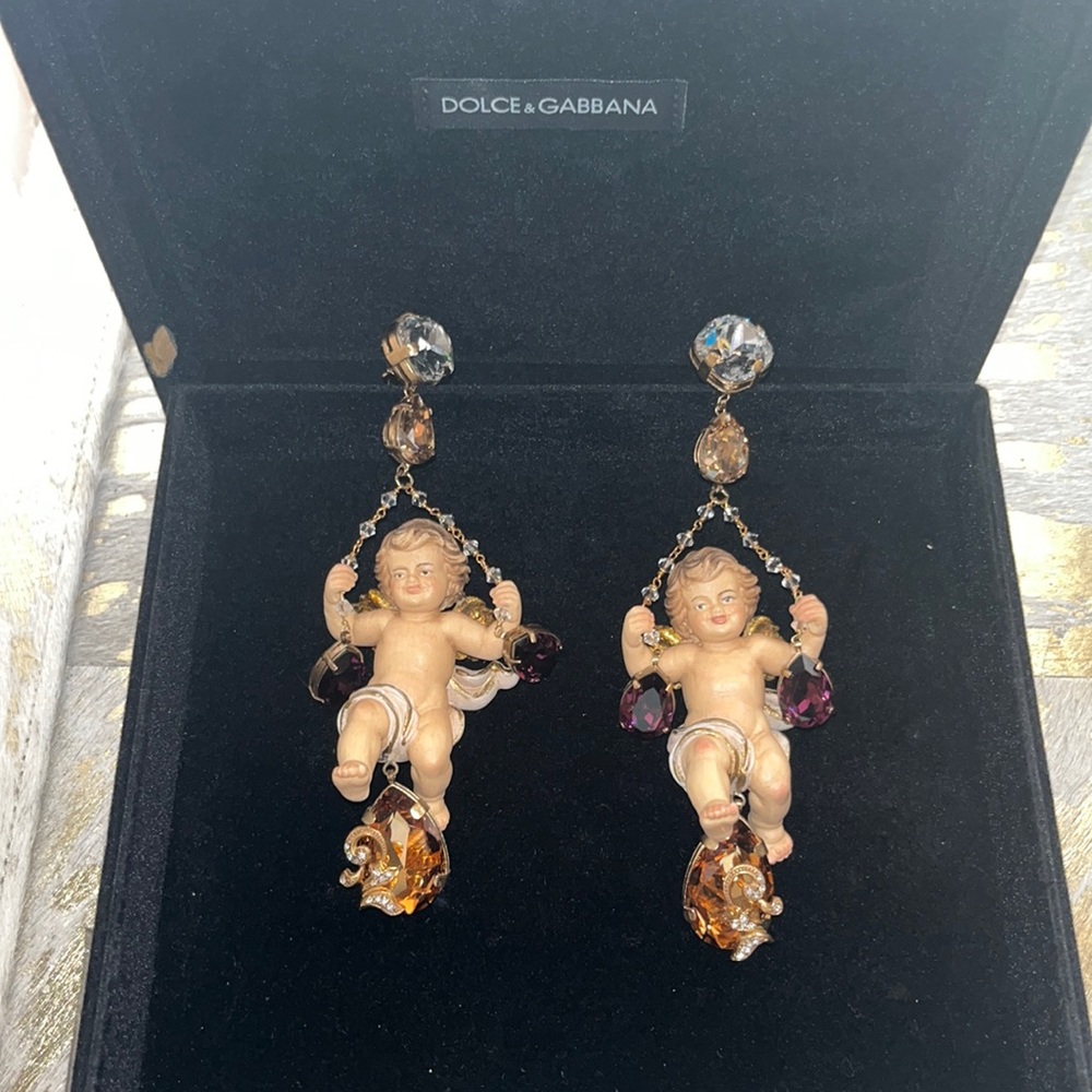 Dolce & Gabbana Swarovski Little Cherubs Earrings - Picture 1 of 3
